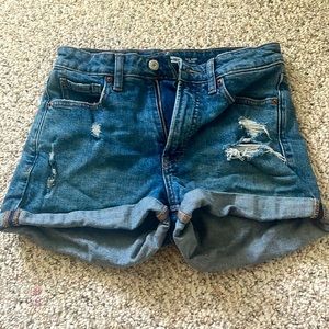 Denim high rise shorts